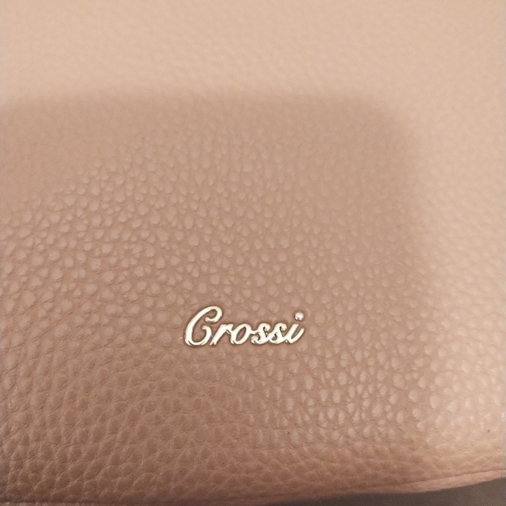 Crossi women's tan bow mini back pack w/ adjustable straps and interior pockets - Picture 4 of 12